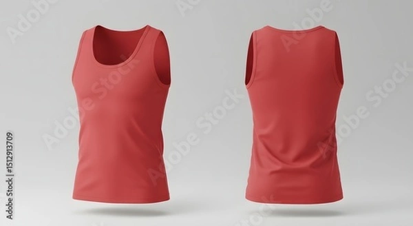 Obraz Red Tank Top Mockup - Front and Back View