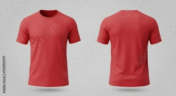 Obraz Red T-Shirt Mockup: Front and Back Views