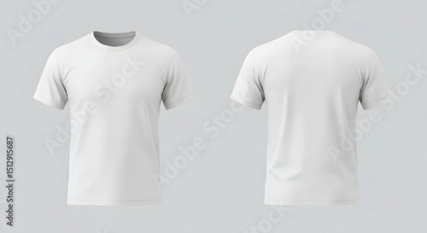 Obraz White T-Shirt Mockup: Front and Back View