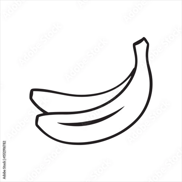 Obraz Minimalist Banana Fruit Outline Vector Illustration

