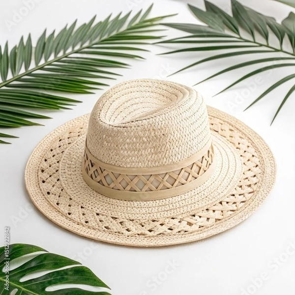 Obraz straw hat isolated on white background