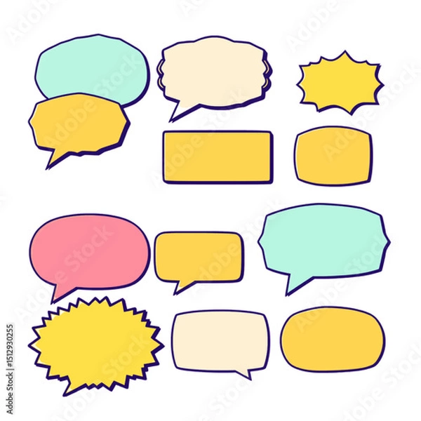 Fototapeta colorful speech bubbles - Colorful Comic Speech Bubbles – Pop Art Style