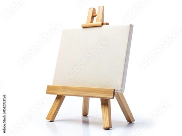 Fototapeta Wooden Easel Blank Canvas Macro Photography
