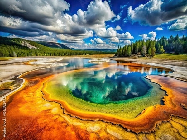 Fototapeta Yellowstone Biscuit Basin Thermal Area Macro