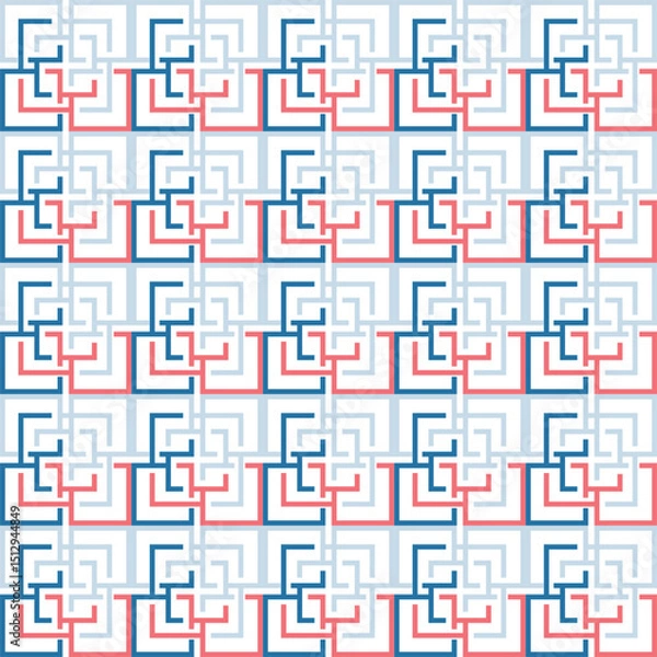 Fototapeta Labyrint seamless geometric pattern with squares