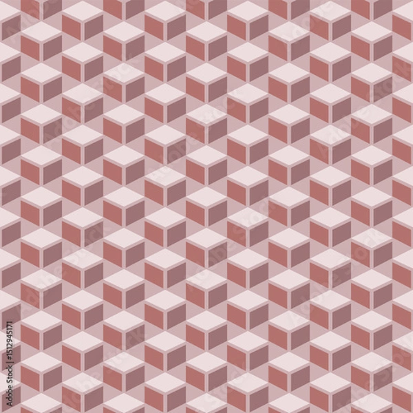 Fototapeta Seamless pattern with geometric shapes with 3d cubes
