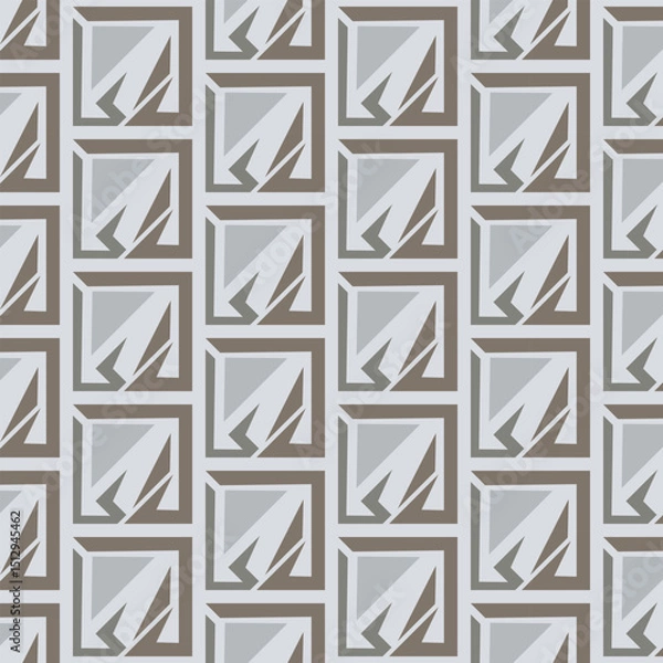 Fototapeta Seamless pattern with monochrome geometric elements