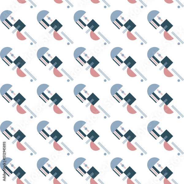 Fototapeta Seamless pattern with combination of multiple geometric shape