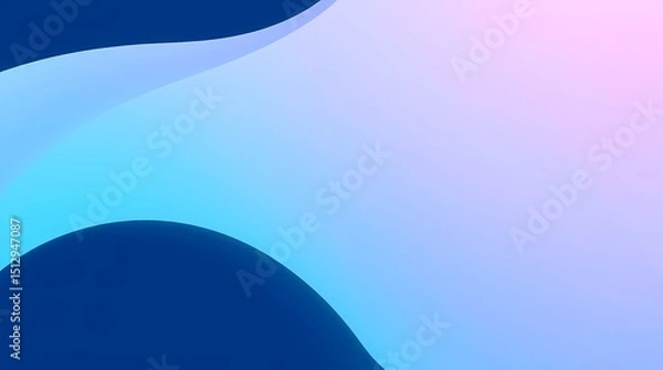 Fototapeta An abstract background with a blue and pink gradient and a wave-like shape in the foreground, creating a sense of movement and fluidity