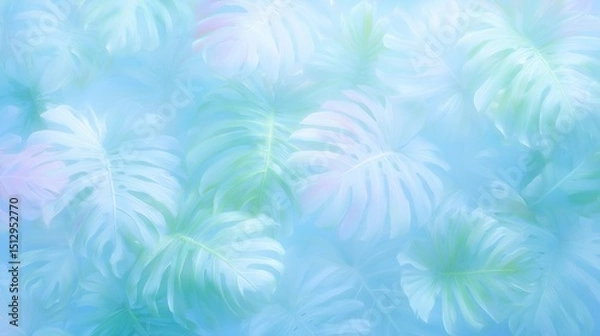 Obraz Dreamy Pastel Monstera Leaf Background