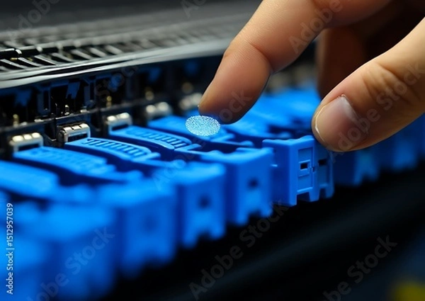 Fototapeta Technician adjusting server components