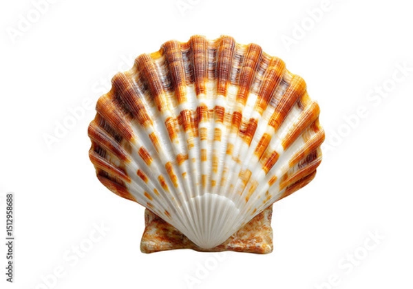 Fototapeta Stunning scallop shell ocean seashell seashore beach summer
