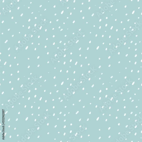 Fototapeta Blue Background with White Watercolor Dots, Seamless blue Watercolor Polka Dot Pattern, A cheerful seamless pattern featuring soft white watercolor dots on a vibrant blue background.