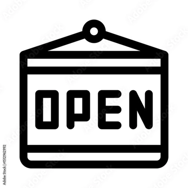 Obraz Open sign line icon