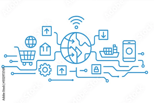 Fototapeta Smart Trade Technology Concept for Digital Commerce Innovation