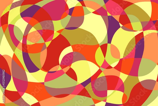 Fototapeta 曲線のモザイク風色面構成 1-4