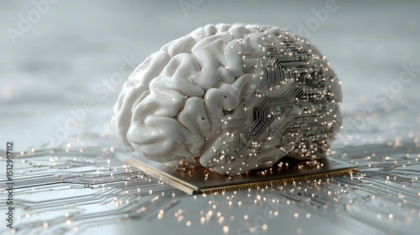 Obraz Artificial Intelligence Brain-Computer Interface Concept
