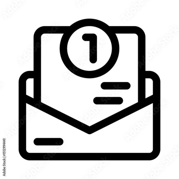 Fototapeta Message Notification line icon