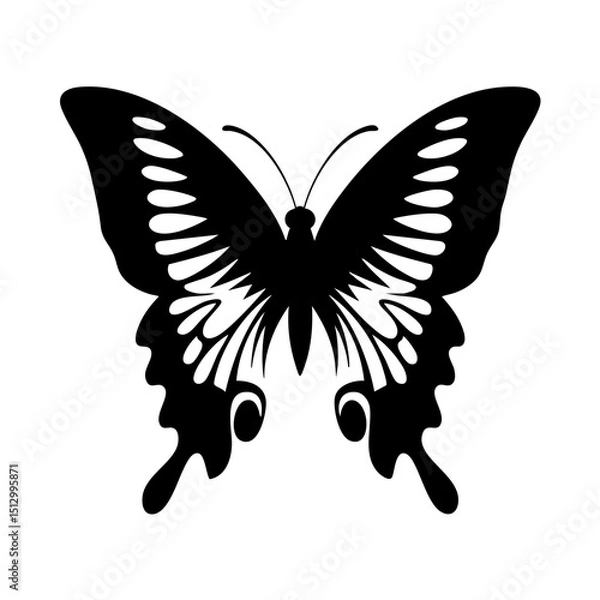 Fototapeta Downloadable black butterfly vector graphic for diy projects and design needs, insect illustration silhouette art