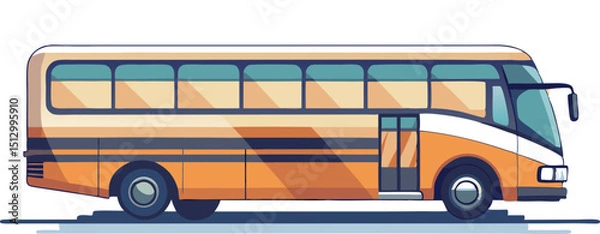 Fototapeta Isolated Tourism Bus Side View Vector Illustration