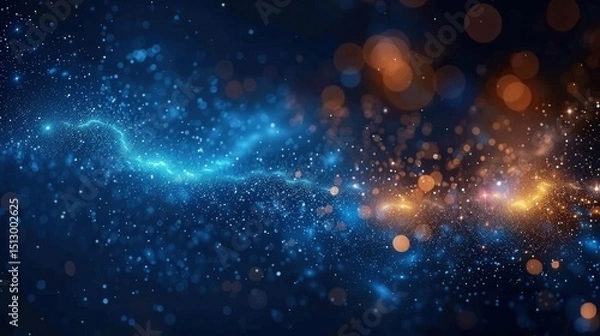 Obraz Beautiful abstract artwork with glowing particles forming a cosmic background, filled with light.