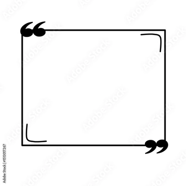 Obraz Frame doodle rectangle bubble template with quotes for quoting motivational text, dialog, quotes.