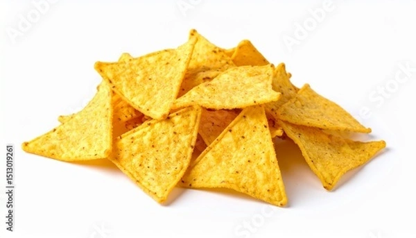 Obraz Golden nachos chips isolated on white background 