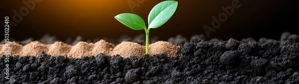 Fototapeta New sprout in the soil