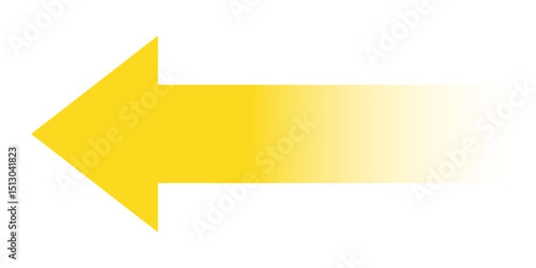 Obraz Left arrow on white background representing bold directional symbol for navigation, pointing left, isolated graphic for infographic, presentation, or web design use.