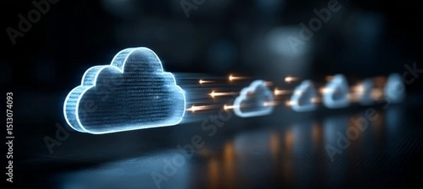 Fototapeta Clouds hosting server. Generative AI technology.	
