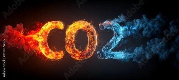 Fototapeta Carbon footprint emission. Nature ecology growth environment concept. World earth day. Generative AI technology.
