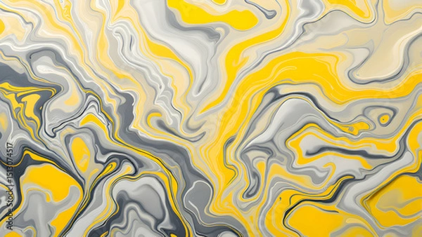 Fototapeta Yellow Gray White Marble: Modern Abstract Liquid Texture.
High Contrast Swirls: Abstract Gray Yellow Design.
Contemporary Liquid Art: Yellow Gray Abstract Pattern.
