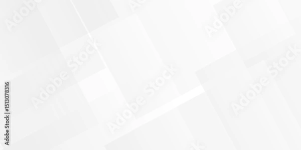 Fototapeta White and gray overlap triangle geometric technology pattern. minimal rectangle randomly arranged white lines transparent web square background layers. overlapping presentation design.	
