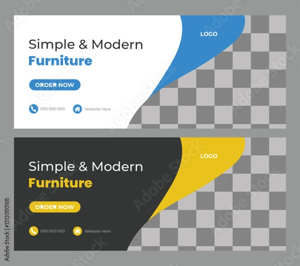 Obraz  Vector furniture web banner template design
