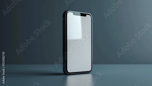 Fototapeta smartphone mockup with blank screen on dark surface

