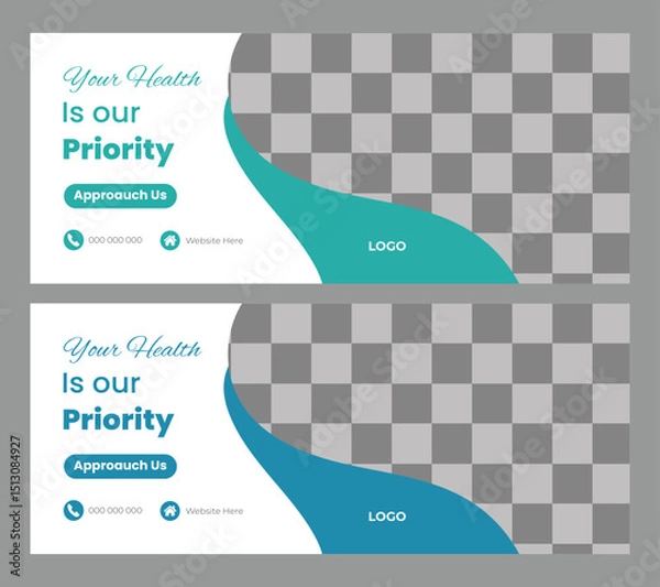 Obraz  Creative medical web banner design template
