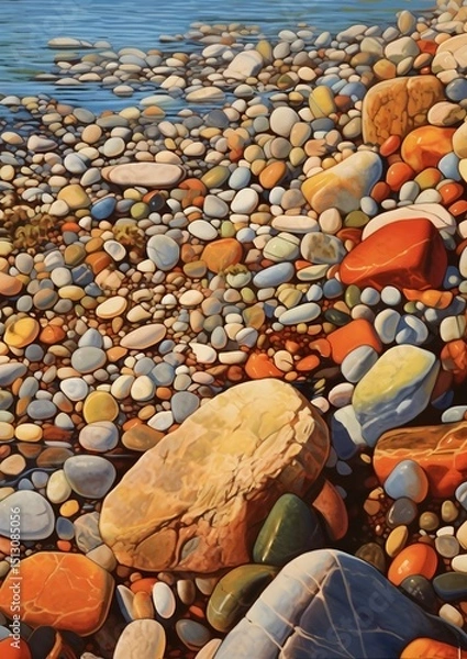 Obraz A colorful pebbled beach