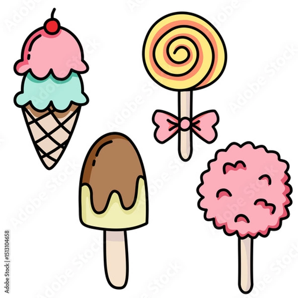 Obraz sweet desert icon set