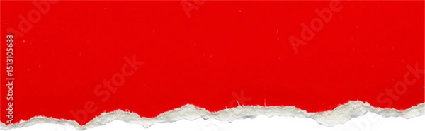 Obraz Red ripped paper torn edges strips isolated on black background
