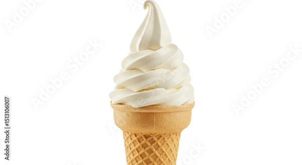Obraz Isolated Soft Serve Vanilla Ice Cream Cone