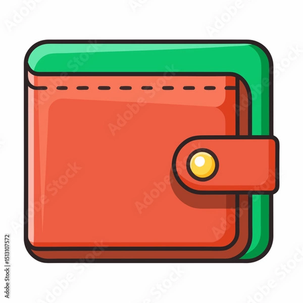 Fototapeta wallet vector illustration, isolated on white background