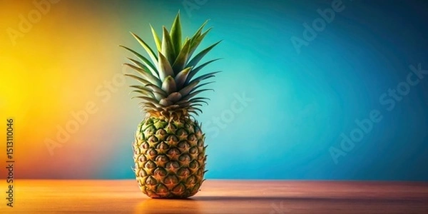 Fototapeta Surreal Pineapple Minimalism: Vivid Background Candid Photo
