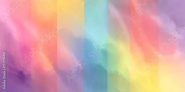 Fototapeta Vibrant abstract watercolor background showcasing a spectrum of soft pastel colors blending harmoniously
