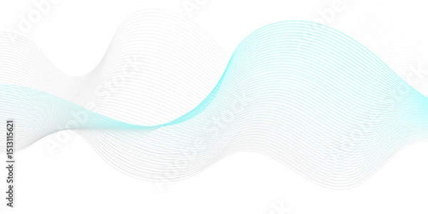 Fototapeta Vector wave digital blue and gray blend futuristic technology flow tech transparent line stripe energy connection web music and sound, beautiful dynamic smooth space texture background.