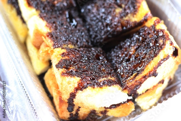 Fototapeta Delicious chocolate toast on a lunch box