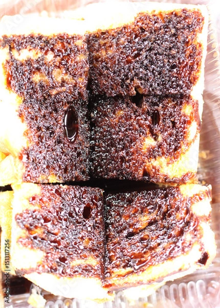 Fototapeta Delicious chocolate toast on a lunch box