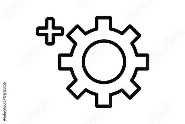 Obraz Gear settings icon. Separate cogwheel on transparent background. Icon for app or website.