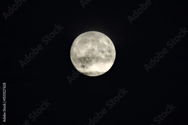 Fototapeta Mysterious full moon in dark clouds