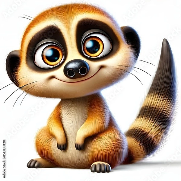 Obraz cute Meerkat character illustration isolated on White background