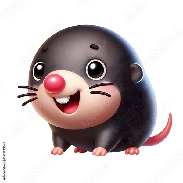 Obraz cute Mole 3d character illustration isolated on transparent background